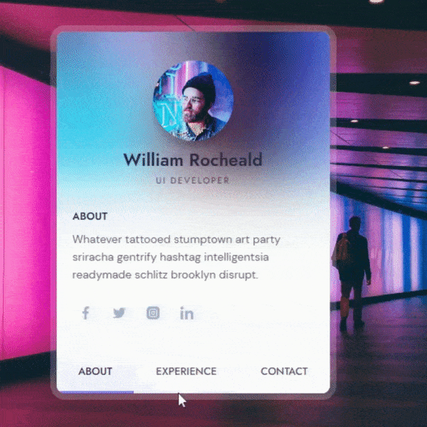 how to create a profile card for your website with html css and javascript.gif